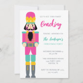 KERSTMIS HELDER ROZE NOTENKRAKER FEESTVAKANTIE KAART (Voorkant)