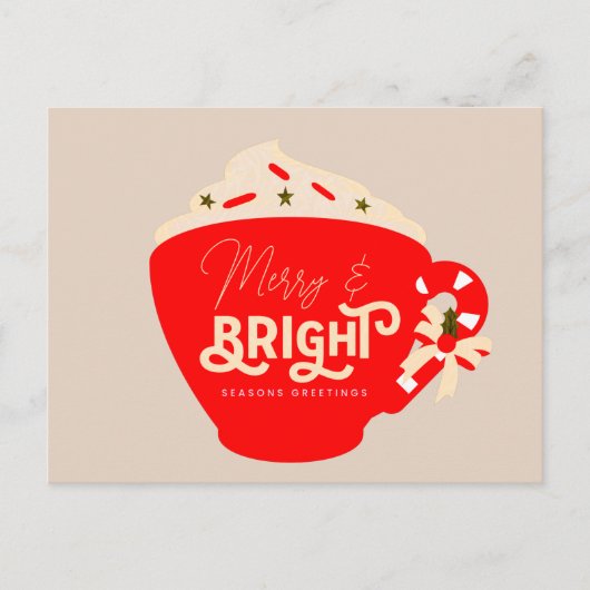 Kerstmis Helderhete Chocolade Rode Mok  Briefkaart (Voorkant)