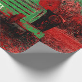  Kerstmis: Helderrode, roodroodrogende Vracht= Cadeaupapier (Hoek)