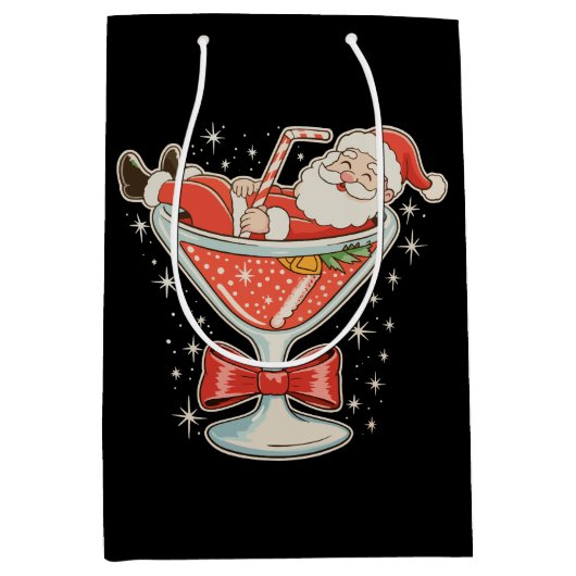 Kerstmis Hele Chaos Martini Glas Kerstmis Medium Cadeauzakje (Voorkant)