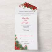 Kerstmis helemaal in één bruiloft all in one uitnodiging (Binnen)