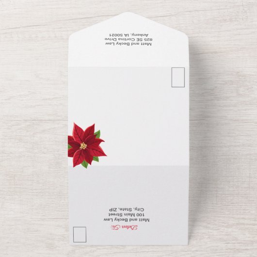 Kerstmis helemaal in één bruiloft all in one uitnodiging (Buitenkant)