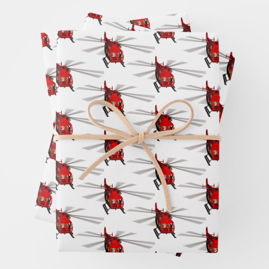 Kerstmis Heli Pilot Inpakpapier Vel (In situ)