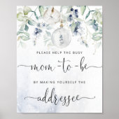 Kerstmis helpen de Bezige Mam een envelop te richt Poster (Voorkant)