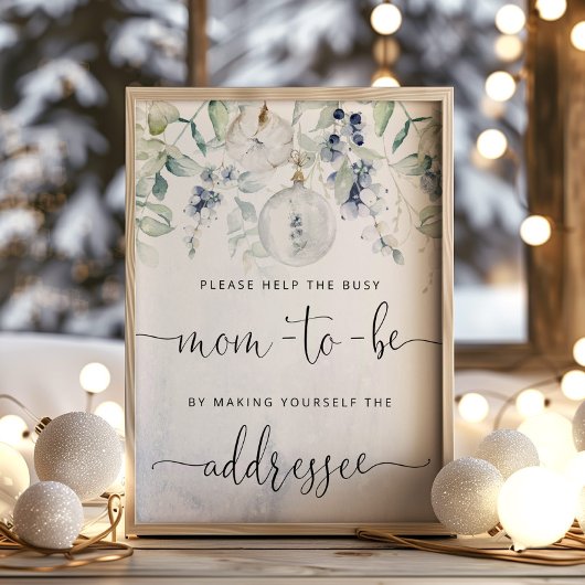 Kerstmis helpen de Bezige Mam een envelop te richt Poster