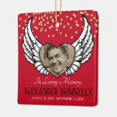Kerstmis Herdenkingsfoto Memorief Keramisch Ornament (Links)