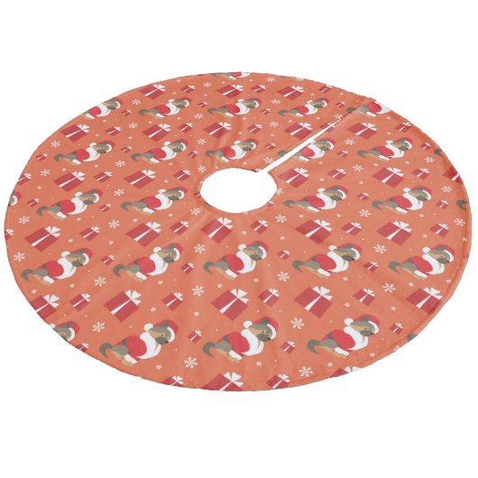 Kerstmis: herder en Cadeaus patroon Fleece Kerstboom Rok (Gekanteld)