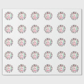 Kerstmis herhalende naam gepersonaliseerde familie cadeaupapier (Vlak)