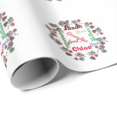 Kerstmis herhalende naam gepersonaliseerde familie cadeaupapier (Rol Hoek)