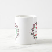 Kerstmis herhalende naam gepersonaliseerde familie koffiemok (Center)