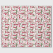 Kerstmis Herhalende naam White Red Green Gift Cadeaupapier (Vlak)