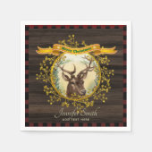 Kerstmis hert Buffalo ruit Personalized Servet (Voorkant)