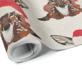 KERSTMIS HERT & GOUDEN VOGEL CADEAUPAPIER (Rol Hoek)