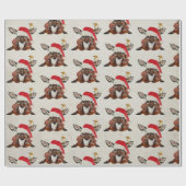 KERSTMIS HERT & GOUDEN VOGEL CADEAUPAPIER (Vlak)