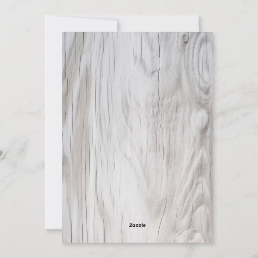 Kerstmis Hert Hulst Rustiek Hout Sneeuwvlok Feestdagenkaart (Achterkant)