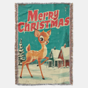 Kerstmis Hert Kunst Vintage Deken