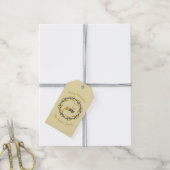 Kerstmis hert met krans geel aanpassen cadeaulabel (Met Touw)
