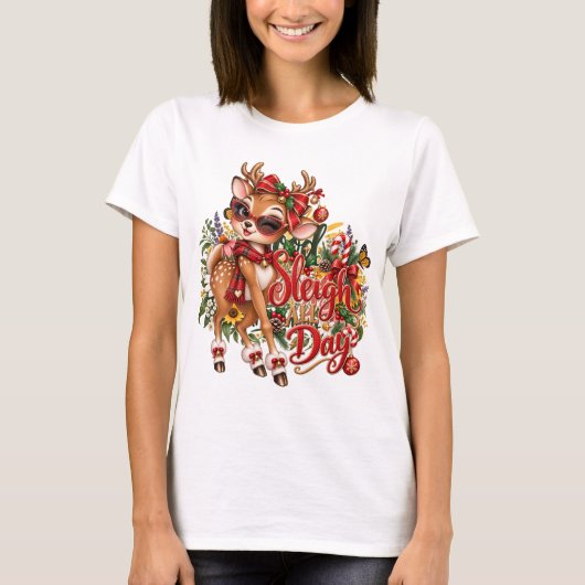 Kerstmis hert T-shirt (Voorkant)