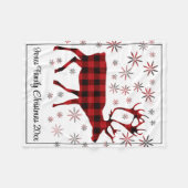 Kerstmis, herten, elanden, kanaribou, rode pleiste fleece deken (Voorkant (Horizontaal))