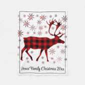 Kerstmis, herten, elanden, kanaribou, rode pleiste fleece deken (Voorkant)
