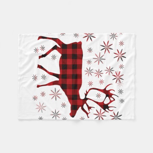 Kerstmis, herten, elanden, kanaribou, rode vleermu fleece deken (Voorkant (Horizontaal))