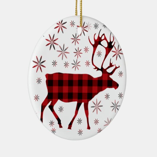 Kerstmis, herten, elanden, kanaribou, rode vleermu keramisch ornament (Rechts)