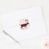Kerstmis, herten, elanden, kanaribou, rode vleermu ronde sticker (Envelop)