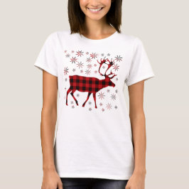 Kerstmis, herten, elanden, kanaribou, rode vleermu t-shirt