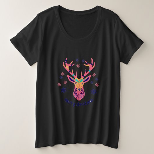 Kerstmis Herten en Sterren T-Shirt (Design voorkant)