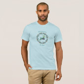 Kerstmis herten met krans Teal heren T-shirt (Voorkant volledig)