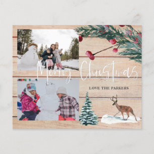 Kerstmis herten winter multi foto flyer met budget