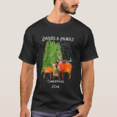 Kerstmis hertenfamilie t-shirt (Voorkant)