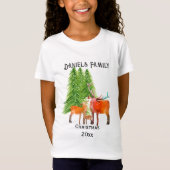 Kerstmis hertenfamilie t-shirt (Voorkant)