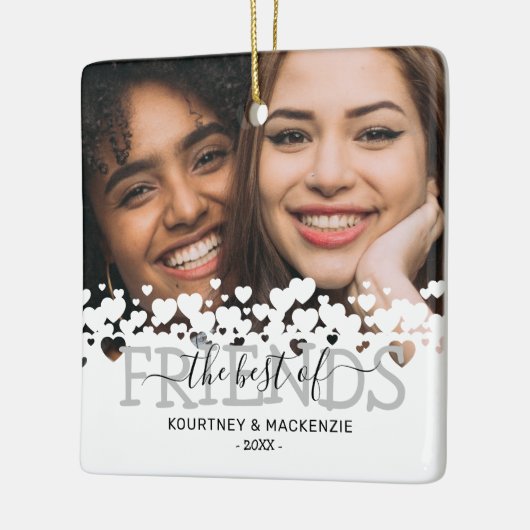 Kerstmis Het beste vriendenfoto Keramisch Ornament (Links)
