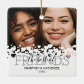 Kerstmis Het beste vriendenfoto Keramisch Ornament (Achterkant)
