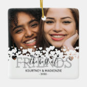 Kerstmis Het beste vriendenfoto Keramisch Ornament (Voorkant)