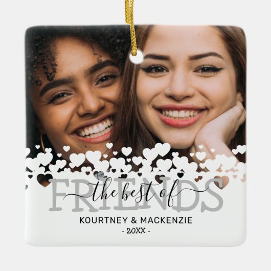 Kerstmis Het beste vriendenfoto Keramisch Ornament (Voorkant)