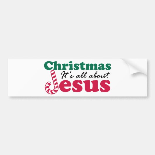 Kerstmis - Het gaat allemaal om Jezus Bumpersticker (Voorkant)