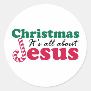 Kerstmis - Het gaat allemaal om Jezus Ronde Sticker