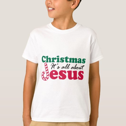 Kerstmis - Het gaat allemaal om Jezus T-shirt (Voorkant)