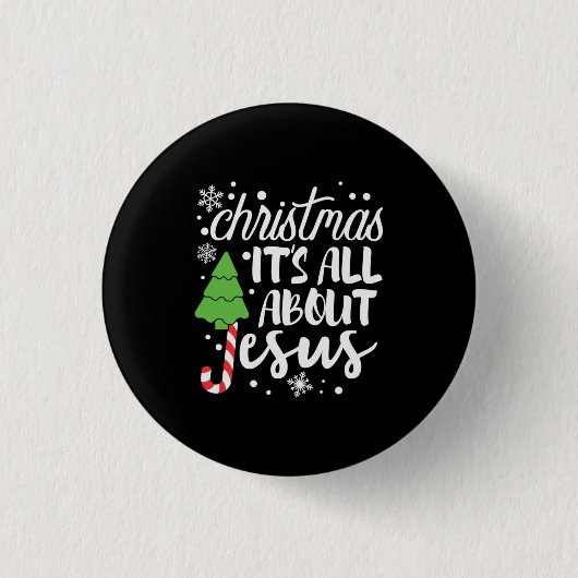 Kerstmis Het gaat over Jezus Ronde Button 3,2 Cm (Voorkant)