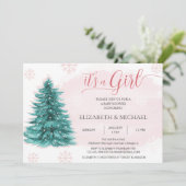 Kerstmis Het is een uitnodiging van een Girl Baby  (Staand voorkant)