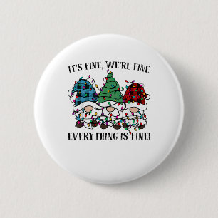 Kerstmis het is goed wij zijn prima alles is prima ronde button 5,7 cm