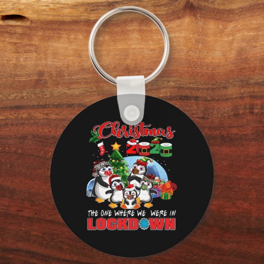 Kerstmis Het Is Waar We In Lockdown Pengui Waren Sleutelhanger (Voorkant)