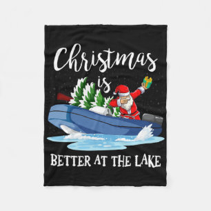 Kerstmis het leven is beter bij het meer bootliefh fleece deken