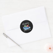 Kerstmis Het Leven Is Beter Bij Het Meer Bootliefh Ronde Sticker (Envelop)