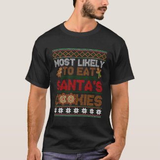 Kerstmis het meest waarschijnlijk om Santa's Cooki T-shirt