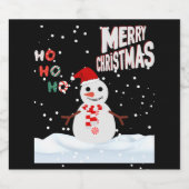 Kerstmis Het Snowman Mousserende Wijn Label Sparkling Wijnetiket (Enkel label)