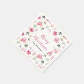 Kerstmis Hete Cacao en Roze Poinsettias Servet (Hoek)