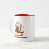 Kerstmis Hete Chocolade is Cool Tweekleurige Koffiemok (Voorkant links)
